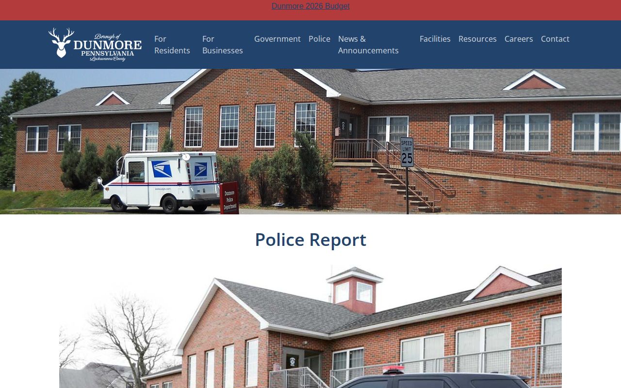Lackawanna County Dunmore Police report request record-access page